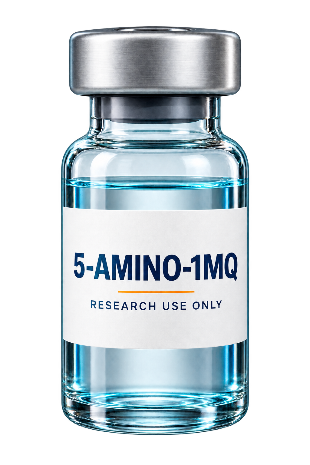 Generic laboratory vial labeled 5-Amino-1MQ, research use only